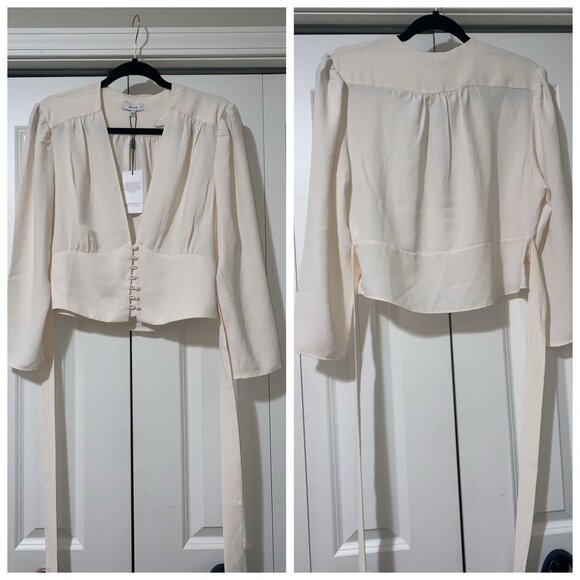 Alena Plunge Plain Blouse - Picture 1 of 6